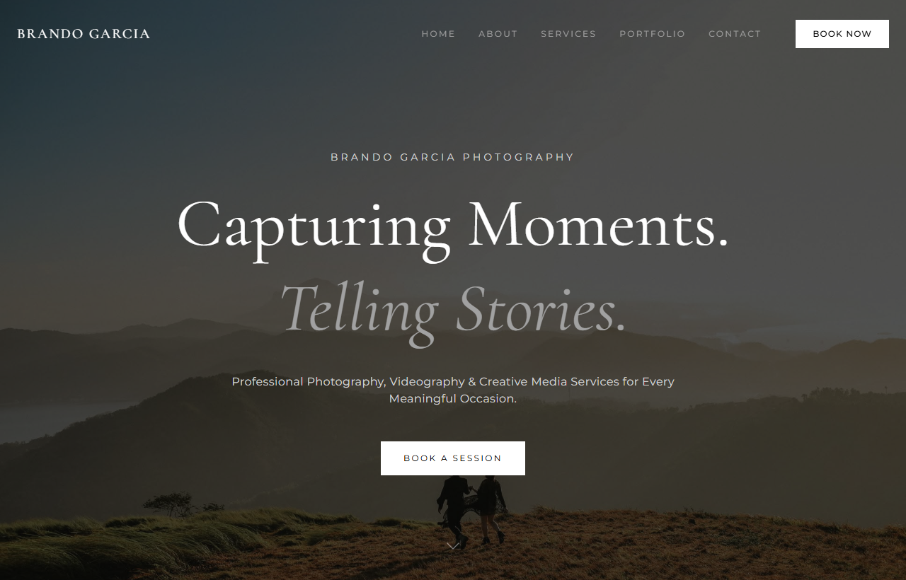 Brandó Garcia Photography Live Website Hero Preview